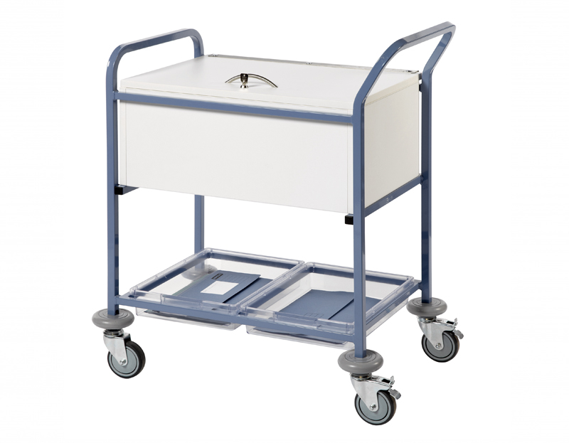 Records Transfer Trolley with Folding Locking Top